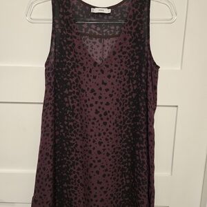 VINCE Leopard Sheer Camisole